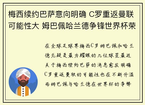 梅西续约巴萨意向明确 C罗重返曼联可能性大 姆巴佩哈兰德争锋世界杯荣耀